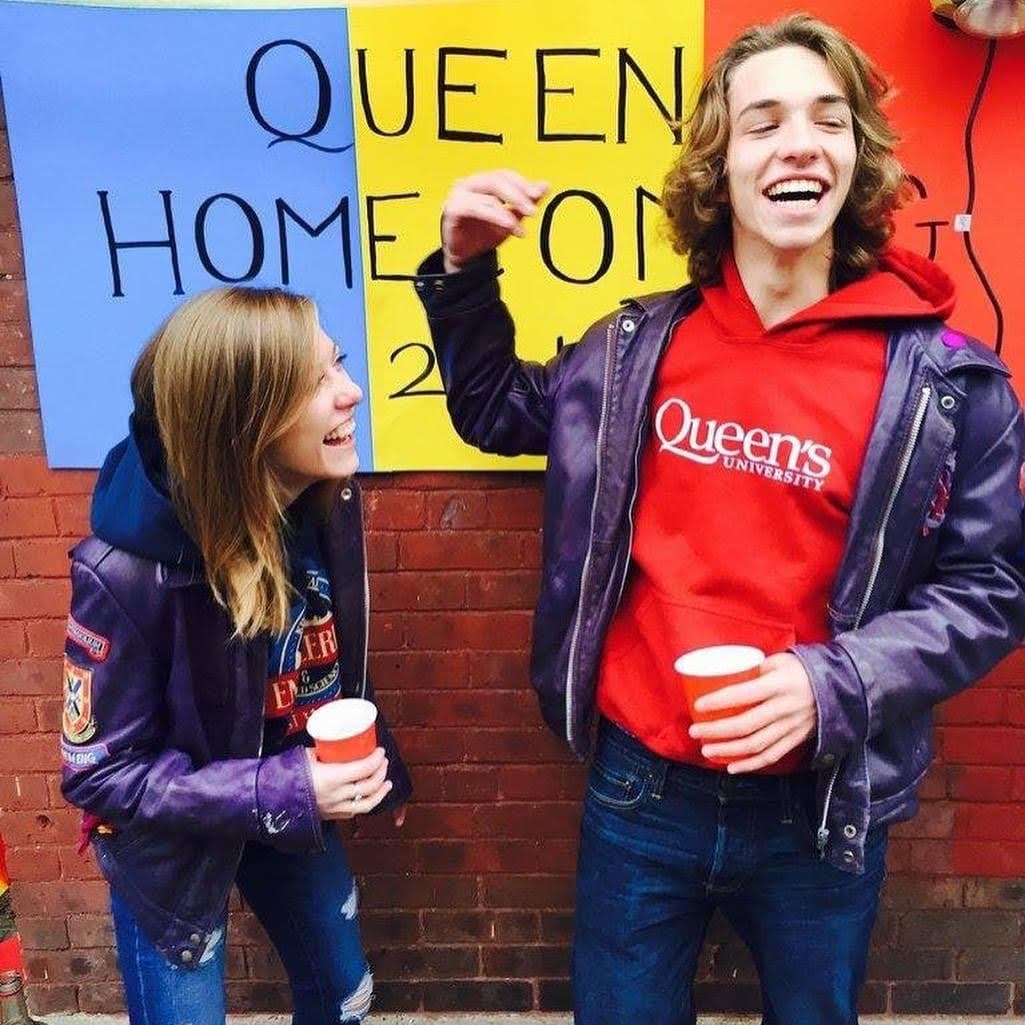 Us in our purple jackets at Homecoming.