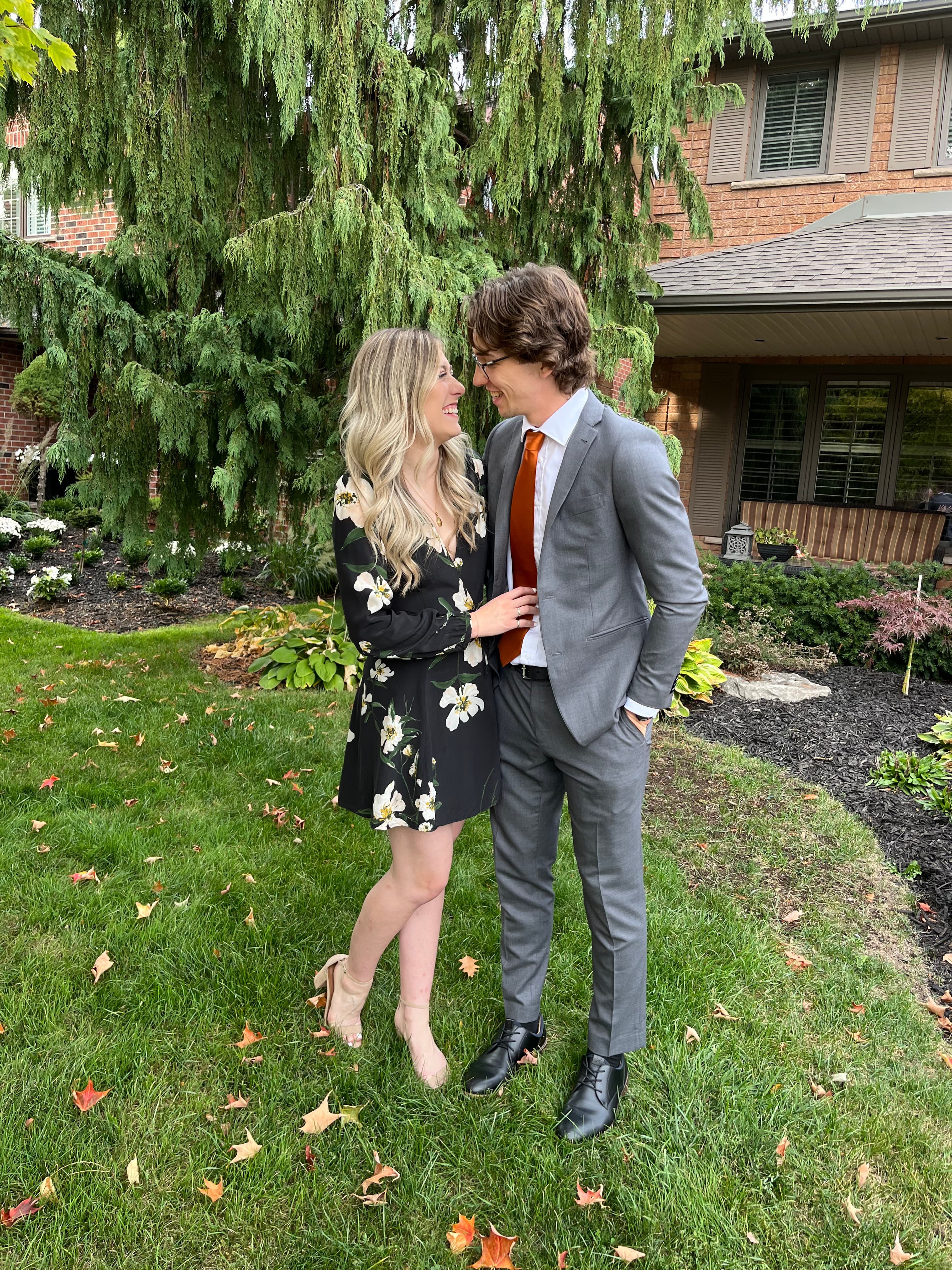 Dressed up.